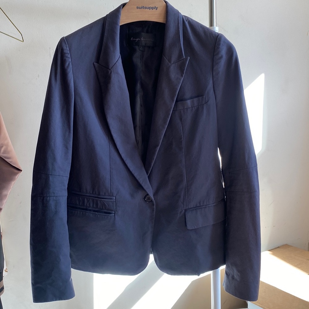 Unique and edgy one button jacket gray-blue, size 8